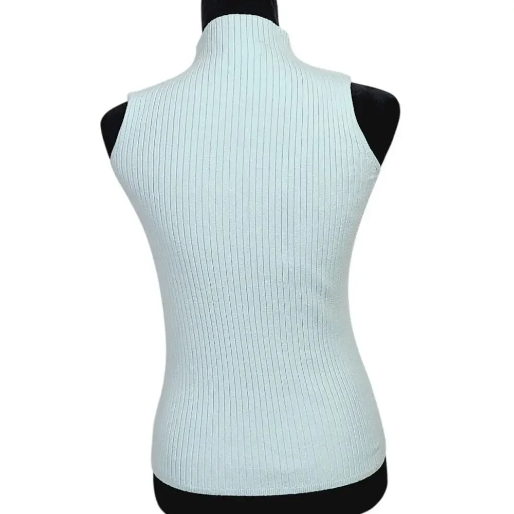 JW Style Mock Neck Sleeveless Ribbed Knit Tank, Lot of 3, Women Size S